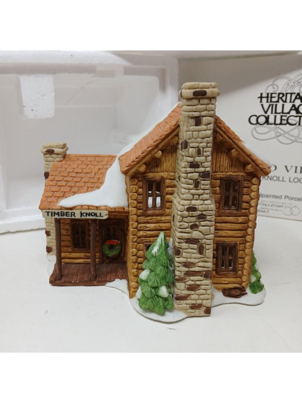 Dept 56 Timber Knoll Log Cabin New England Village Lit House W/Box VTG 1987 #GST - Picture 3 of 13